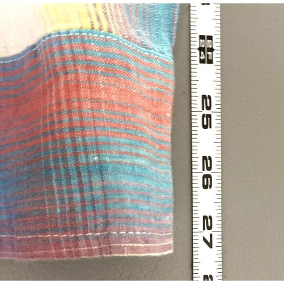 Tommy Bahama Shirt Men’s Size L 100% Linen Spring Plaid Pastel Long Sleeves - Picture 13 of 14